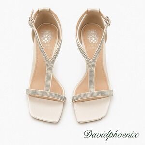 VINCE CAMUTO Womens Gold Pebbled Imagine Paill 2 Stiletto Heeled Sandal 6.5 M